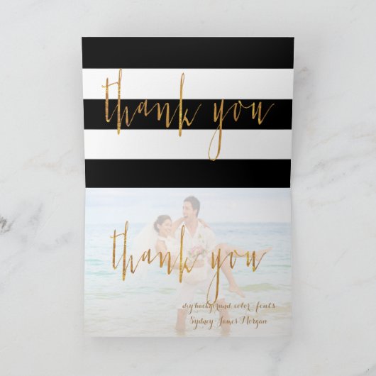 PixDezines Black+White+Stripes Dankeschön Karten (Innenseite)