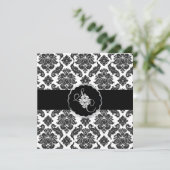 PixDezines Black+White Venezia Damaskus Einladung (Stehend Vorderseite)