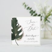 PixDezines Blätter der Monstera Einladung (Stehend Vorderseite)