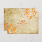 PixDezines Blätter + Wirbel RSVP Karte (Vorne/Hinten)