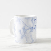PixDezines BLAU und WEISSER MARMOR Kaffeetasse (Vorderseite Links)