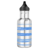 PixDezines Blaue Aquarellstreifen/einstellbar Trinkflasche (Rechts)