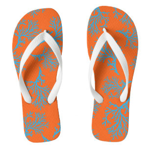 PixDezines blaue Korallen/DIY-Farben Badesandalen
