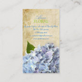 PixDezines blauer Hydrangeas, Floristen/Vintag Visitenkarte (Rückseite)