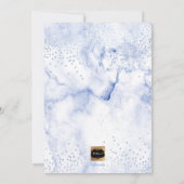 PixDezines Blauer Marmor+Confetti/Taufe Einladung (Rückseite)