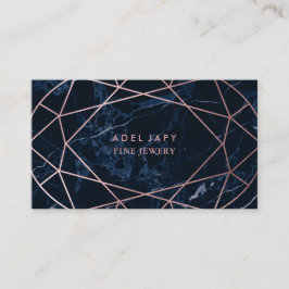 PixDezines Blauer Marmor+Imitate Rose Gold Oval Cu Visitenkarte