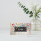 PixDezines (blazzled/Regenbogen/Imitate silber) Visitenkarte (Stehend Vorderseite)