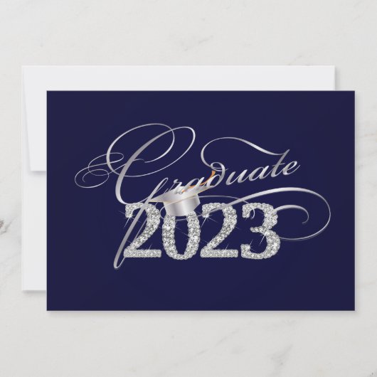 PixDezines Bling, Bling/DJ-Farbe 2023 Abschluss Einladung (Vorderseite)