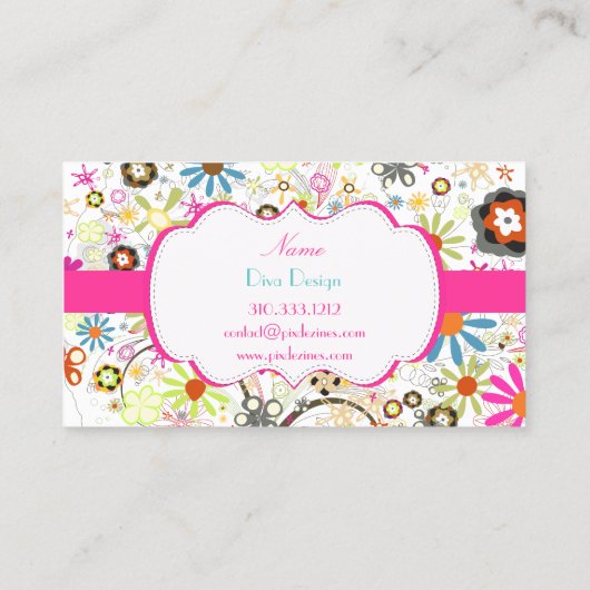 PixDezines Blooms, BusinessCard Visitenkarte (Rückseite)