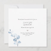 PixDezines Blue Eucalyptus Geburtsankündigung Einladung (Rückseite)