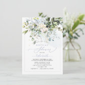 PixDezines Blue Gum Eucalyptus Brautparty Einladung (Stehend Vorderseite)