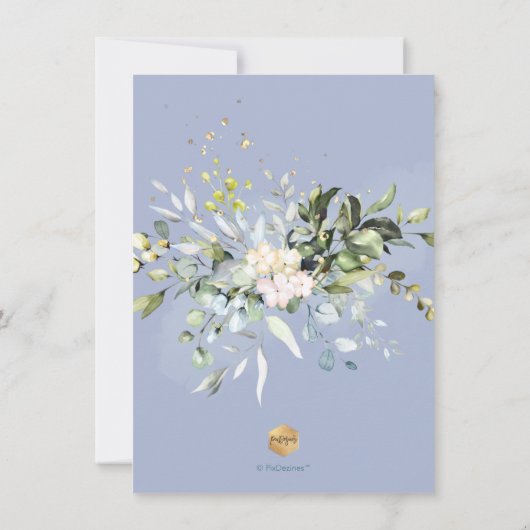 PixDezines Blue Gum Eucalyptus Brautparty Einladung (Rückseite)