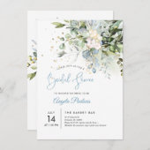 PixDezines Blue Gum Eucalyptus Brautparty Einladung (Vorne/Hinten)