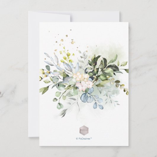 PixDezines Blue Gum Eucalyptus Brautparty Einladung (Rückseite)