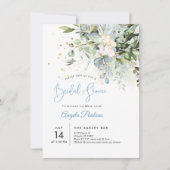 PixDezines Blue Gum Eucalyptus Brautparty Einladung (Vorderseite)