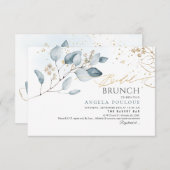PixDezines Blue Gum Eucalyptus Bridal Brunch Einladung (Vorne/Hinten)
