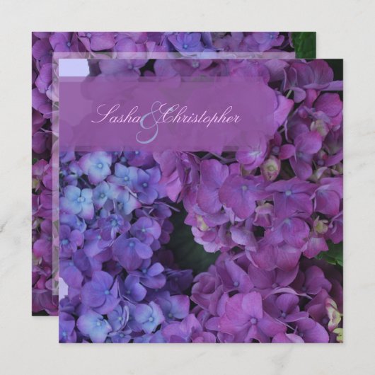 PixDezines Blue Hydrangea Einladung (Vorne/Hinten)