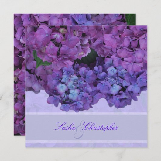 PixDezines Blue Hydrangea Einladung (Vorne/Hinten)
