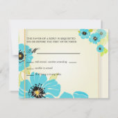 PixDezines Blue Poppies RSVP-Karten RSVP Karte (Rückseite)