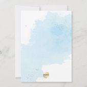 PixDezines Blue Watercolor Confetti Christening Einladung (Rückseite)