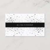 PixDezines blühte Imitat Silberkonfetti / Flecken Visitenkarte (Vorderseite)