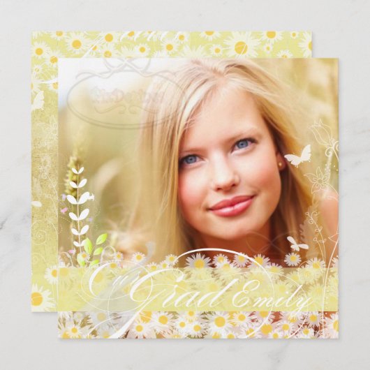 PixDezines Blume Power Abschluss, Mod Daisies Einladung (Vorne/Hinten)