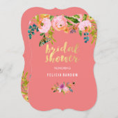 PixDezines Blumengebirge Brautparty/DIY Korallenbr Einladung (Vorne/Hinten)