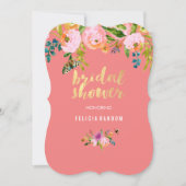 PixDezines Blumengebirge Brautparty/DIY Korallenbr Einladung (Vorderseite)