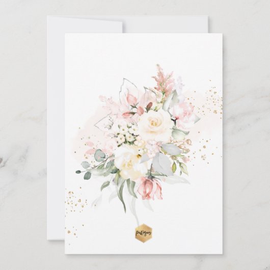 PixDezines Blush Alabaster Rose Weihnachten Einladung (Rückseite)