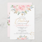 PixDezines Blush Aquarellfarben Rose Weihnachten Einladung (Vorne/Hinten)