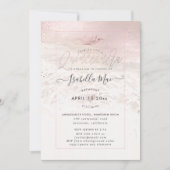 PixDezines Blush Beach / Shoreline Quinceanera Einladung (Vorderseite)