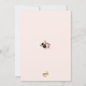 PixDezines Blush BlumenAquarellfarben Christening Einladung (Rückseite)