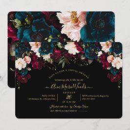 PixDezines Blush Burgundy Aquamarines Brautparty I Einladung