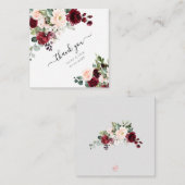 PixDezines Blush Burgundy Blume Mitteilungskarte (Vorne/Hinten)