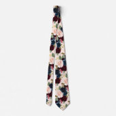 PixDezines Blush Burgundy Navy Flwrs DIY Backgrnd Krawatte (Rückseite)