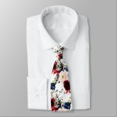 PixDezines Blush Burgundy Navy Wasserfarbe Blume Krawatte (Gebunden)