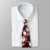 PixDezines Blush Burgundy Navy Wasserfarbe Blume Krawatte (Gebunden)