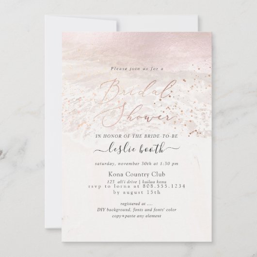 PixDezines Blush Coast/Shoreline Brautparty Einladung (Vorderseite)