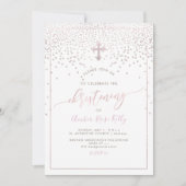 PixDezines Blush Confetti/Christening/DIY Color Einladung (Vorderseite)