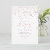 PixDezines Blush Confetti/Christening/DIY Color Einladung (Stehend Vorderseite)