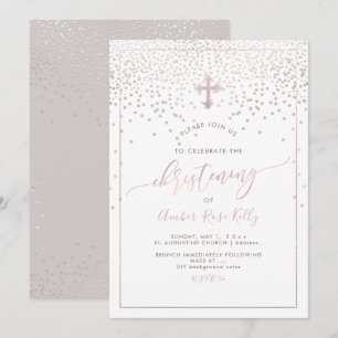 PixDezines Blush Confetti/Christening/DIY-Farbe Einladung