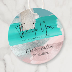 PixDezines Blush Coral Sage Color Block Vielen Dan Geschenkanhänger