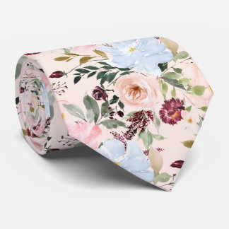 PixDezines Blush Dusty Blue H2 Botanisch Krawatte