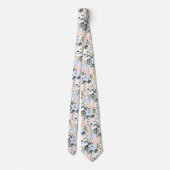 PixDezines Blush Dusty Blue H2 Botanisch Krawatte (Rückseite)