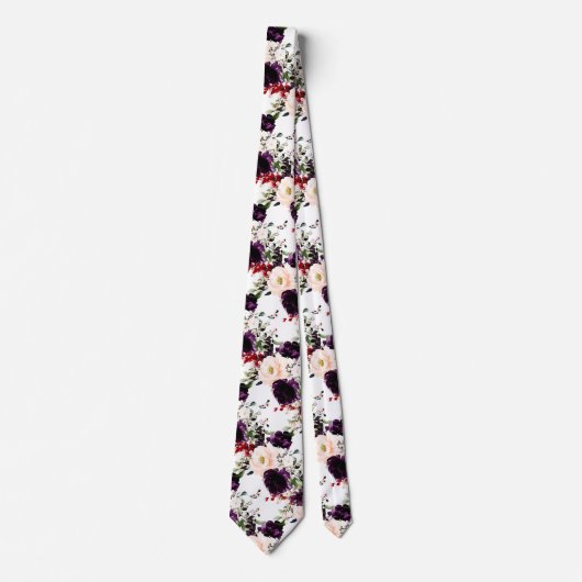 PixDezines Blush Eggplant H2 Blume DIY Bckgrnd Krawatte (Vorderseite)