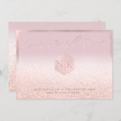 PixDezines Blush Flesh Pink Glitzer Rette unser Da Save The Date (Vorne/Hinten)