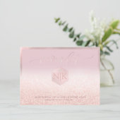 PixDezines Blush Flesh Pink Glitzer Rette unser Da Save The Date (Stehend Vorderseite)