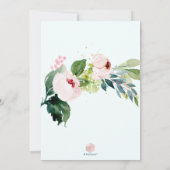 PixDezines Blush Floral Wasserfarbe Bat Mitzvah Einladung (Rückseite)