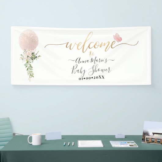 PixDezines Blush Glitzer Ballon Alle Veranstaltung Banner (Messe)