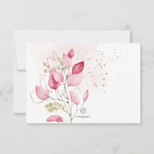 PixDezines Blush Gum Eucalyptus Bridal Brunch Einladung (Rückseite)